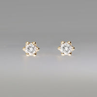 K18 計0.4ct ダイヤモンド 6本爪 ピアス