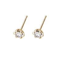 K18 計0.4ct ダイヤモンド 6本爪 ピアス