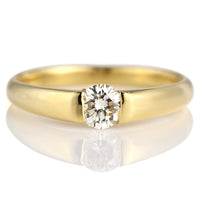プラチナ K18 ダイヤモンド 0.3ct 伏せ込みデザイン リング