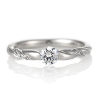 PT900 ダイヤモンド 0.3ct ツイストデザイン リング
