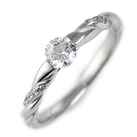 PT900 ダイヤモンド 0.3ct ツイストデザイン リング