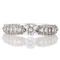 PT900 ダイヤモンド 0.3ct パヴェデザイン リング 鑑別書付