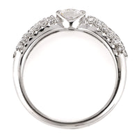 PT900 ダイヤモンド 0.3ct パヴェデザイン リング 鑑別書付