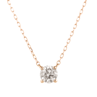 PT900 K18 ダイヤモンド 0.3ct 4本爪 直結 ネックレス