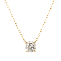 PT900 K18 ダイヤモンド 0.3ct 4本爪 直結 ネックレス