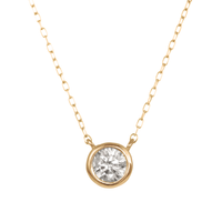PT900 K18 ダイヤモンド 0.3ct 覆輪 ネックレス
