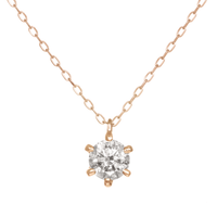 PT900 K18 ダイヤモンド 0.3ct 6本爪 シンプル ネックレス