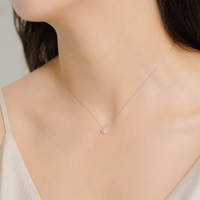 PT900 K18 ダイヤモンド 0.3ct 6本爪 シンプル ネックレス