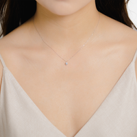 PT900 K18 ダイヤモンド 0.3ct 6本爪 シンプル ネックレス