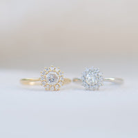 【1点物】PT900 ダイヤモンド0.34ct ヘイロー リング