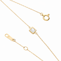 K10 ダイヤモンド 0.1ct 覆輪 プリンセスカット ブレスレット