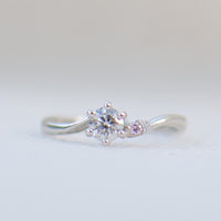 【1点物】PT900 ダイヤモンド0.35ct サイドピンクダイヤモンド リング