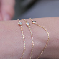 K10 ダイヤモンド 0.1ct 覆輪 マーキスカット ブレスレット