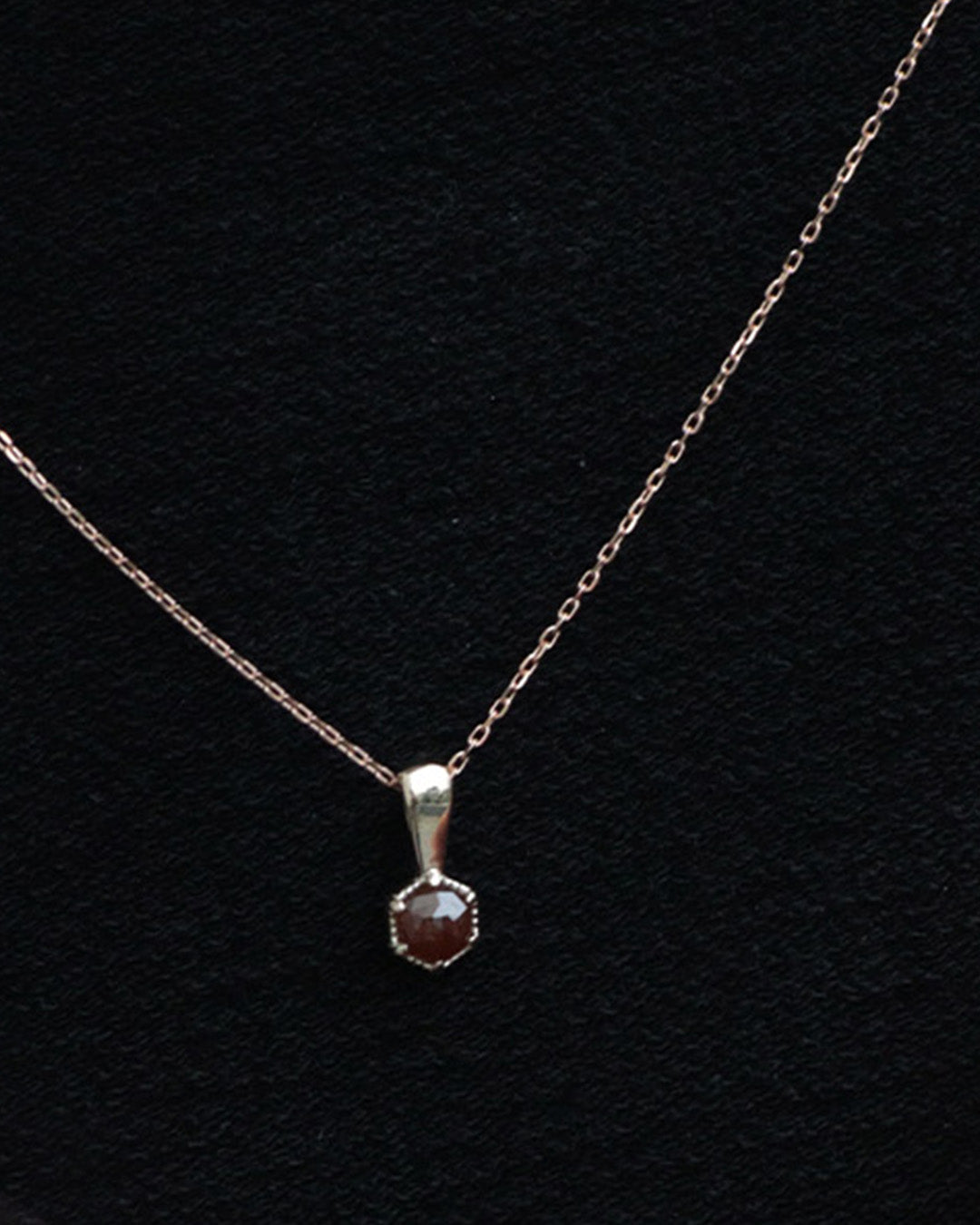 K10 ナチュラルダイヤモンド ヘキサゴンカット ミル ネックレス