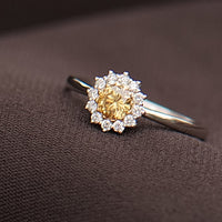【1点物】PT900 K18 ダイヤモンド0.23ct ヘイロー リング