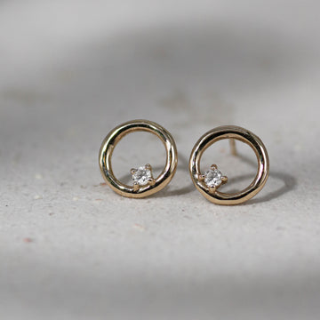 K10 ダイヤモンド サークル ピアス