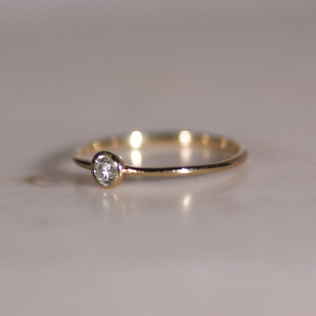 K10 ダイヤモンド0.1ct 覆輪 リング
