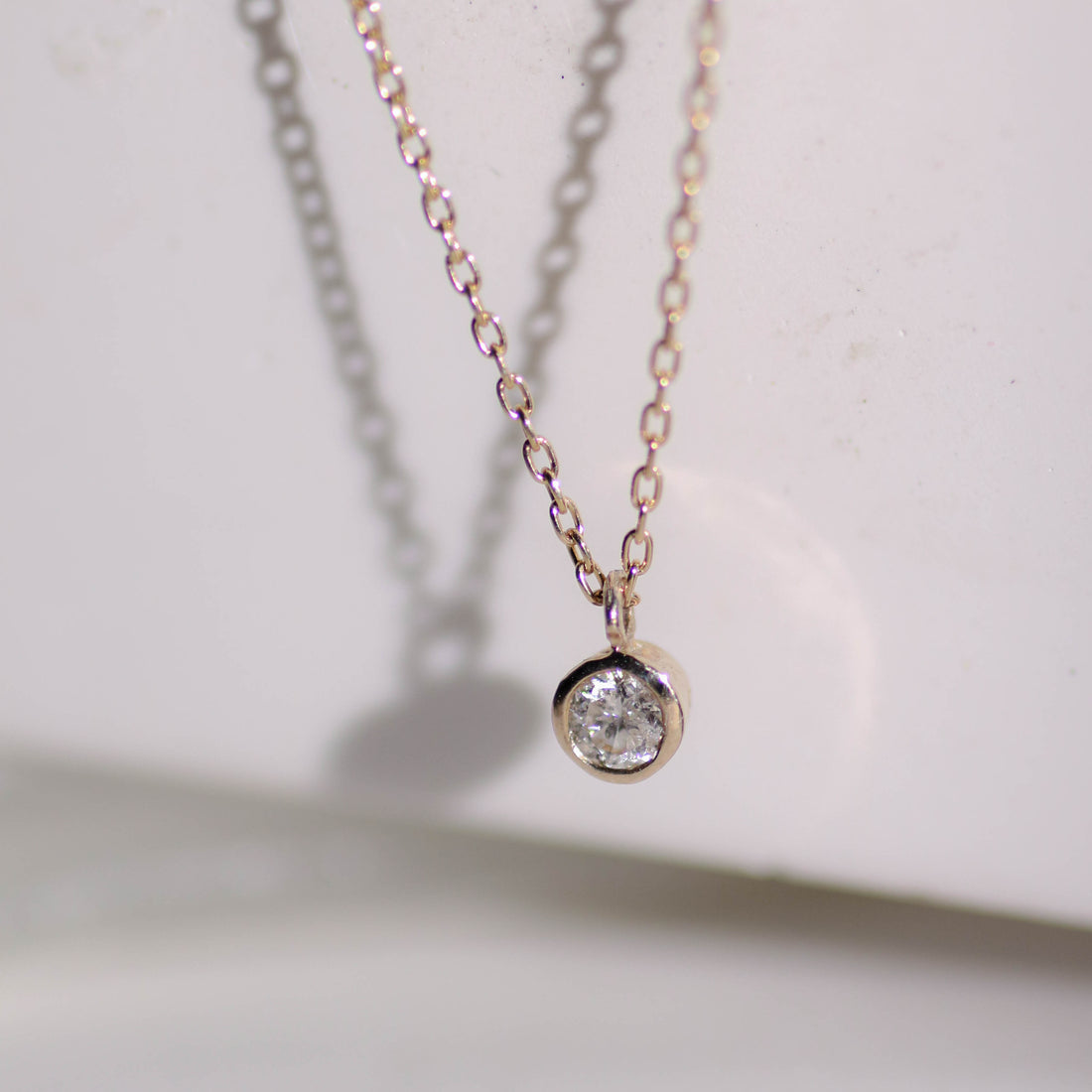 K10 ダイヤモンド 0.1ct 覆輪 ネックレス