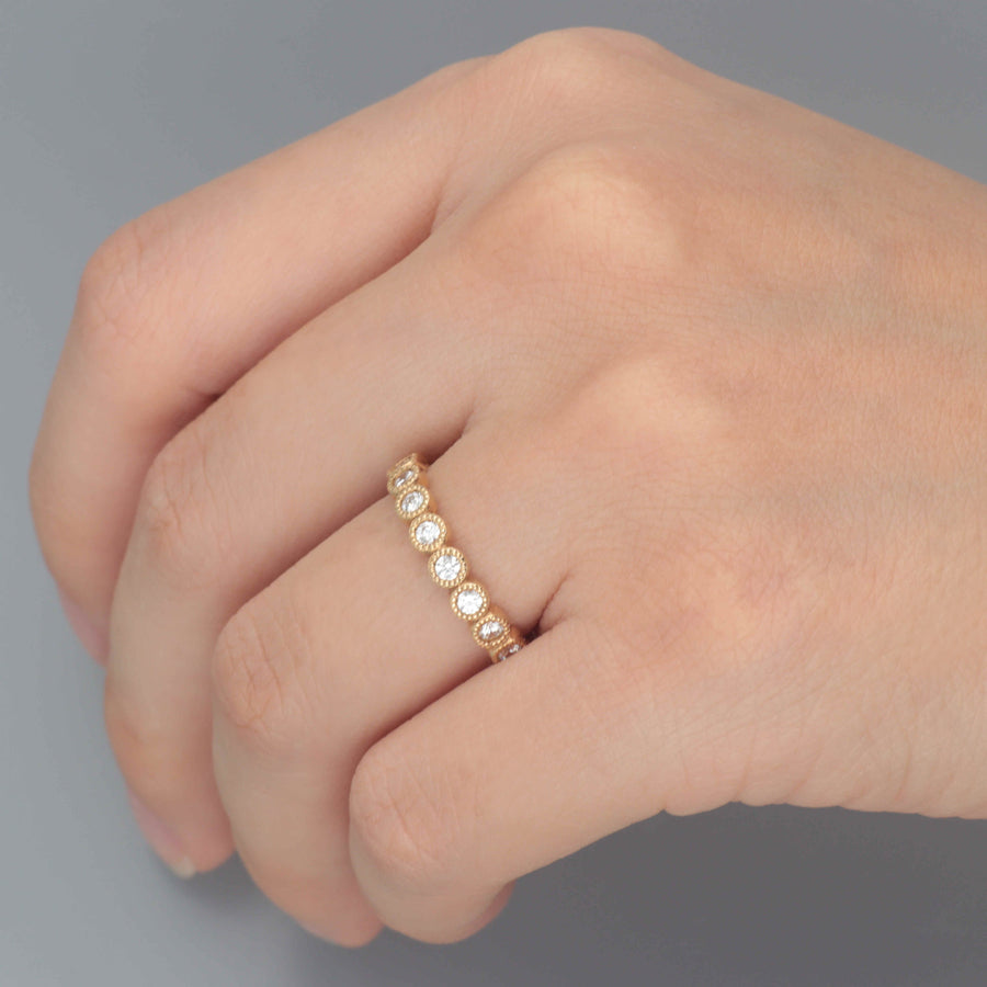 PT950 K18 ダイヤモンド 0.3ct ミル エタニティリング