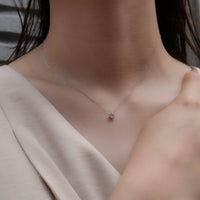 PT900 K18 ダイヤモンド 0.3ct 6本爪 シンプル ネックレス