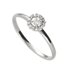 PT900 ダイヤモンド0.1ct ヘイロー リング