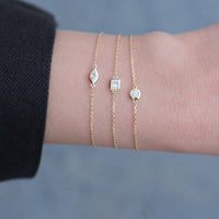 K10 ダイヤモンド 0.1ct 覆輪 マーキスカット ブレスレット