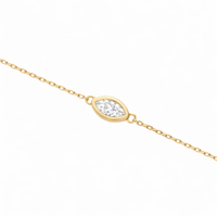 K10 ダイヤモンド 0.1ct 覆輪 マーキスカット ブレスレット