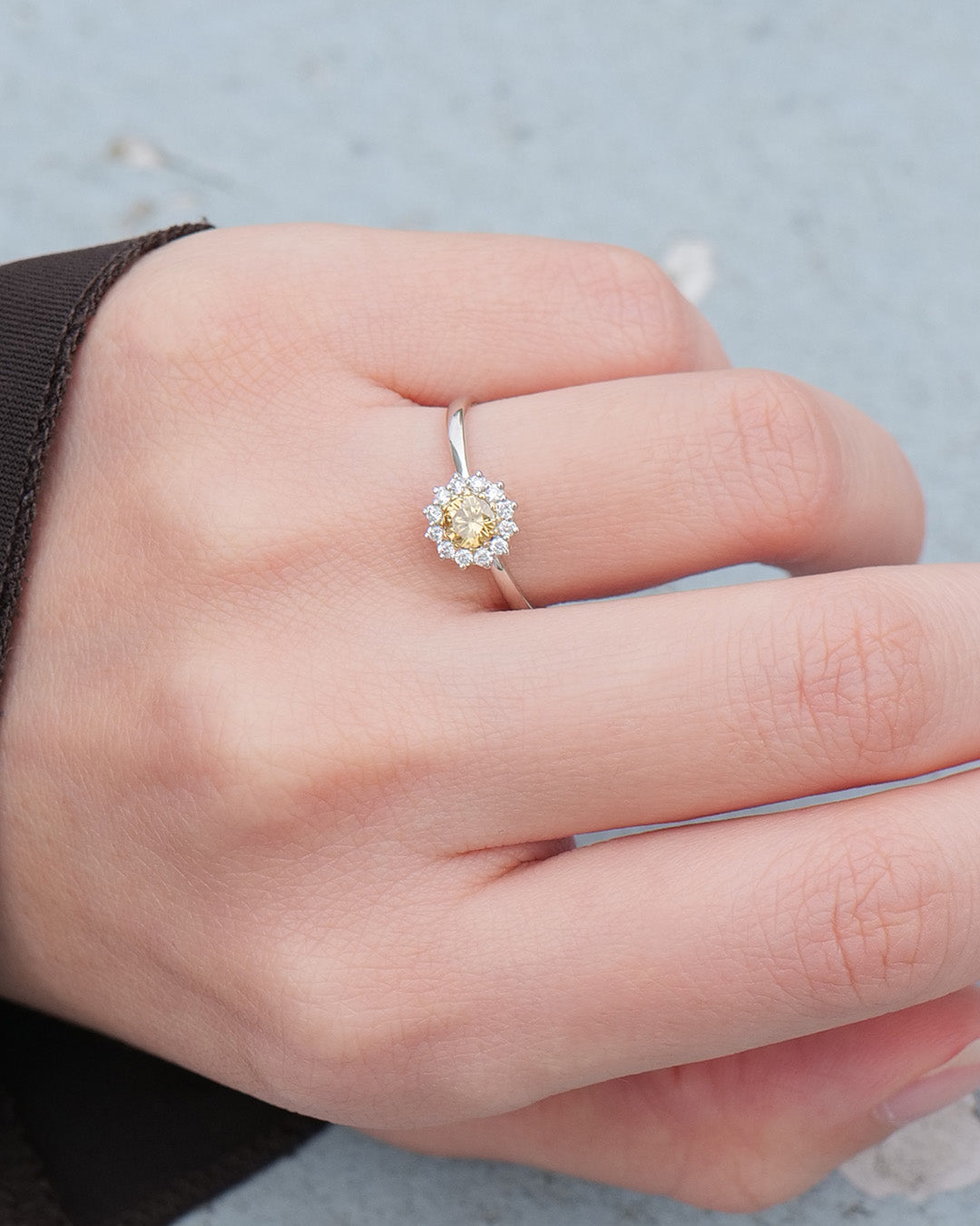 【1点物】PT900 K18 ダイヤモンド0.23ct ヘイロー リング