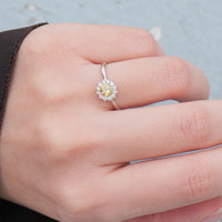 【1点物】PT900 K18 ダイヤモンド0.23ct ヘイロー リング