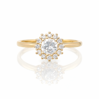 【1点物】K18 ダイヤモンド0.48ct ヘイロー リング