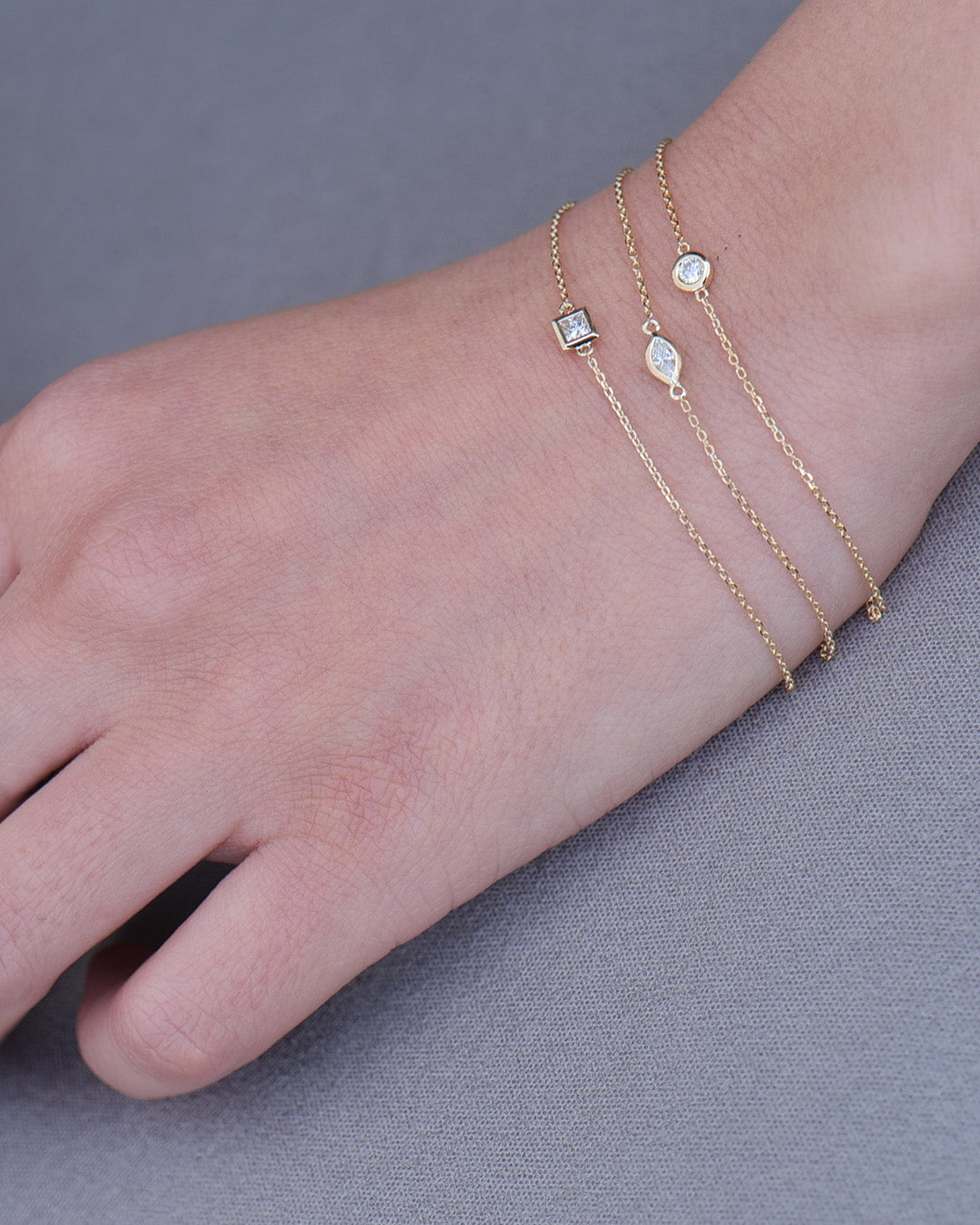 K10 ダイヤモンド 0.1ct 覆輪 マーキスカット ブレスレット