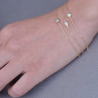 K10 ダイヤモンド 0.1ct 覆輪 マーキスカット ブレスレット