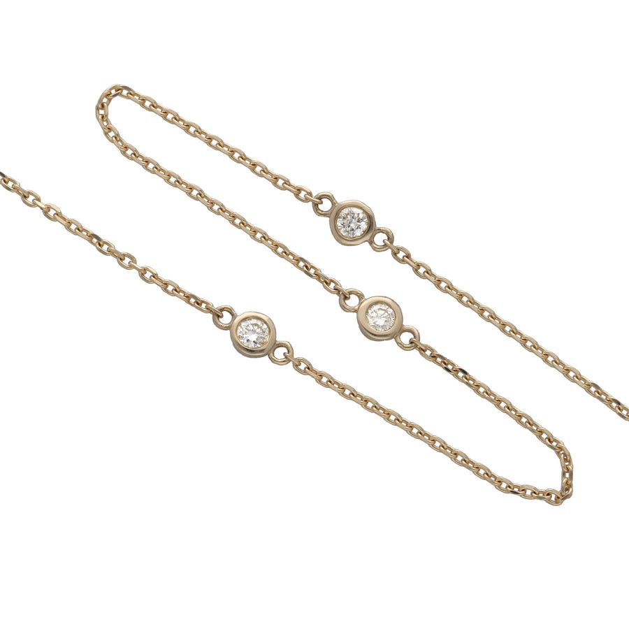 K10 ダイヤモンド 3石 覆輪 ブレスレット