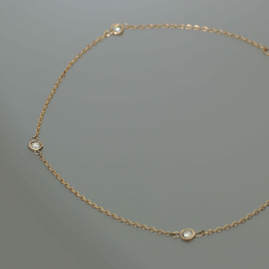 K10 ダイヤモンド 3石 覆輪 ブレスレット