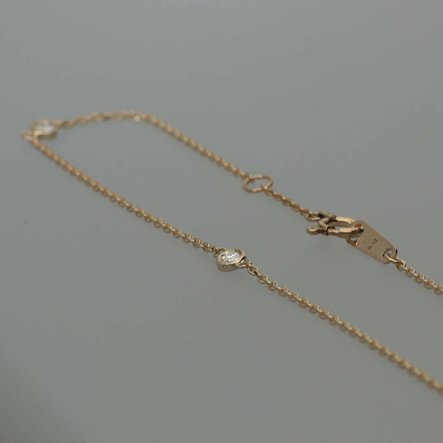 K10 ダイヤモンド 3石 覆輪 ブレスレット