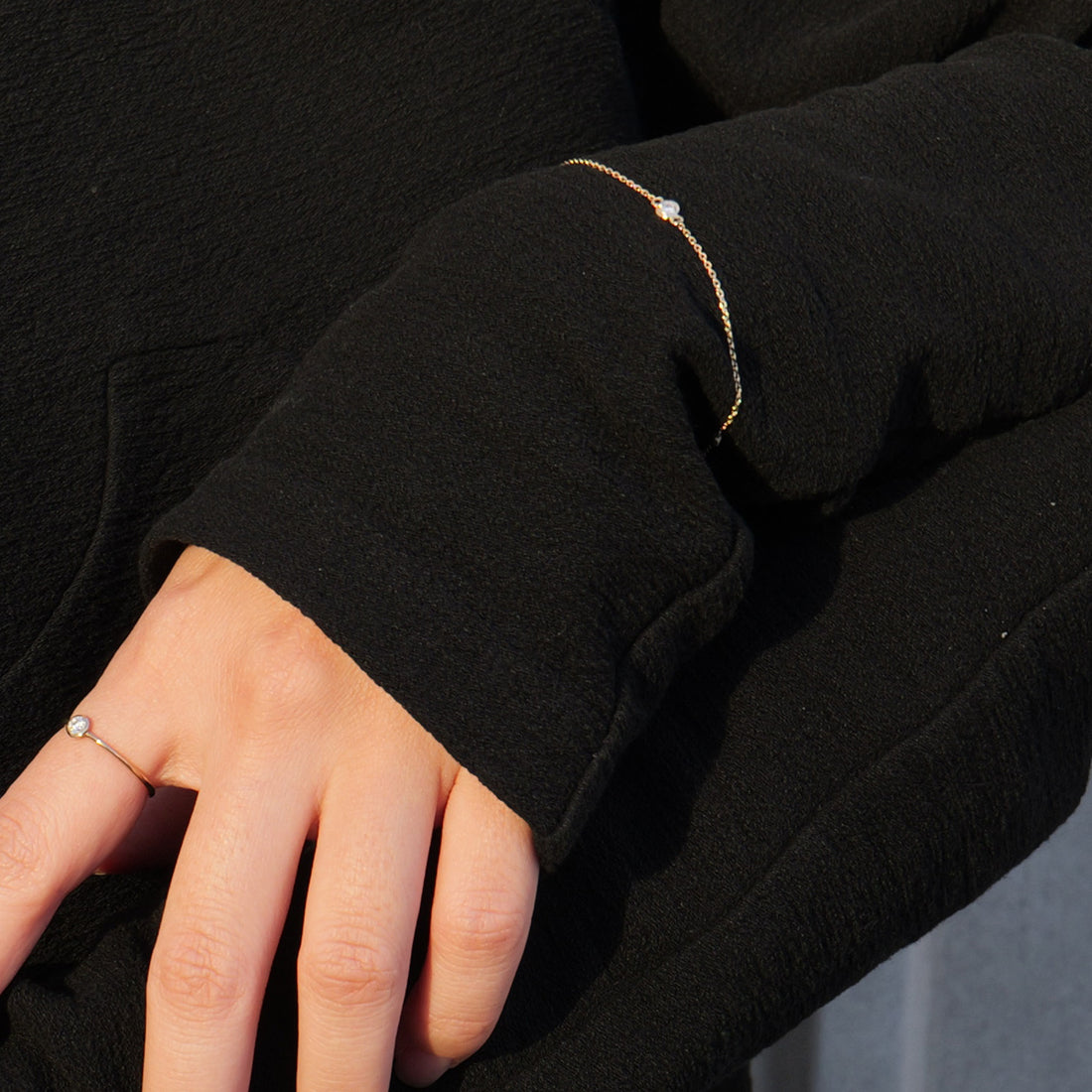 K10 ダイヤモンド 3石 覆輪 ブレスレット