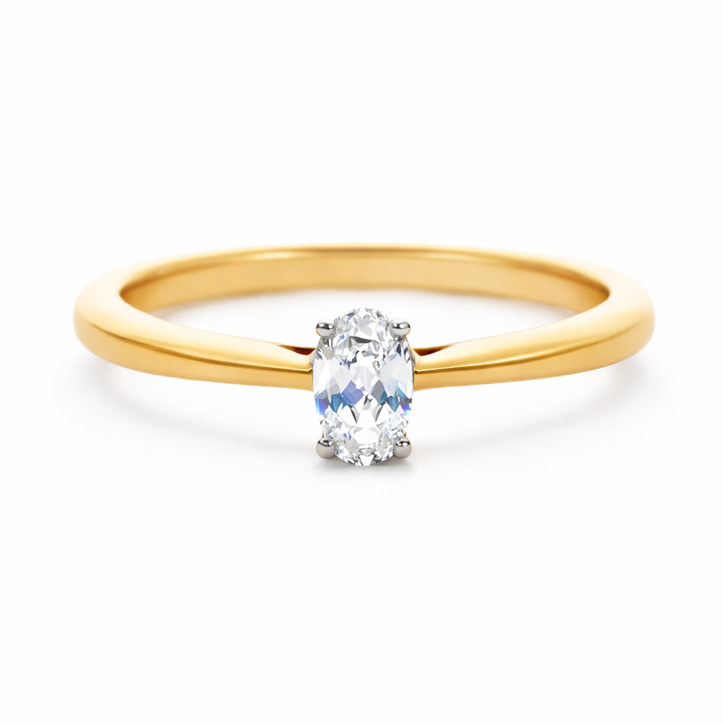 K18 ダイヤモンド0.3ct オーバルカット リング