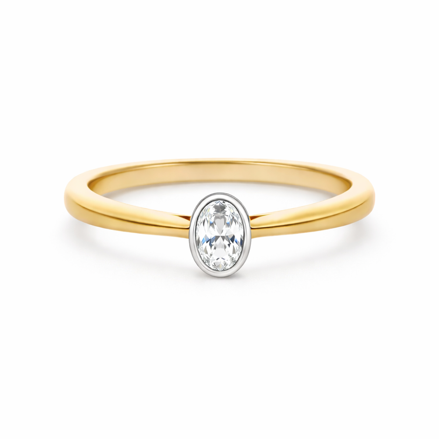 K18 ダイヤモンド0.3ct オーバルカット 覆輪 リング– anybelle K18 ダイヤモンド0.3ct オーバルカット 覆輪 リング– anybelle