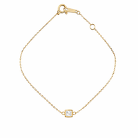 K10 ダイヤモンド 0.1ct 覆輪 プリンセスカット ブレスレット