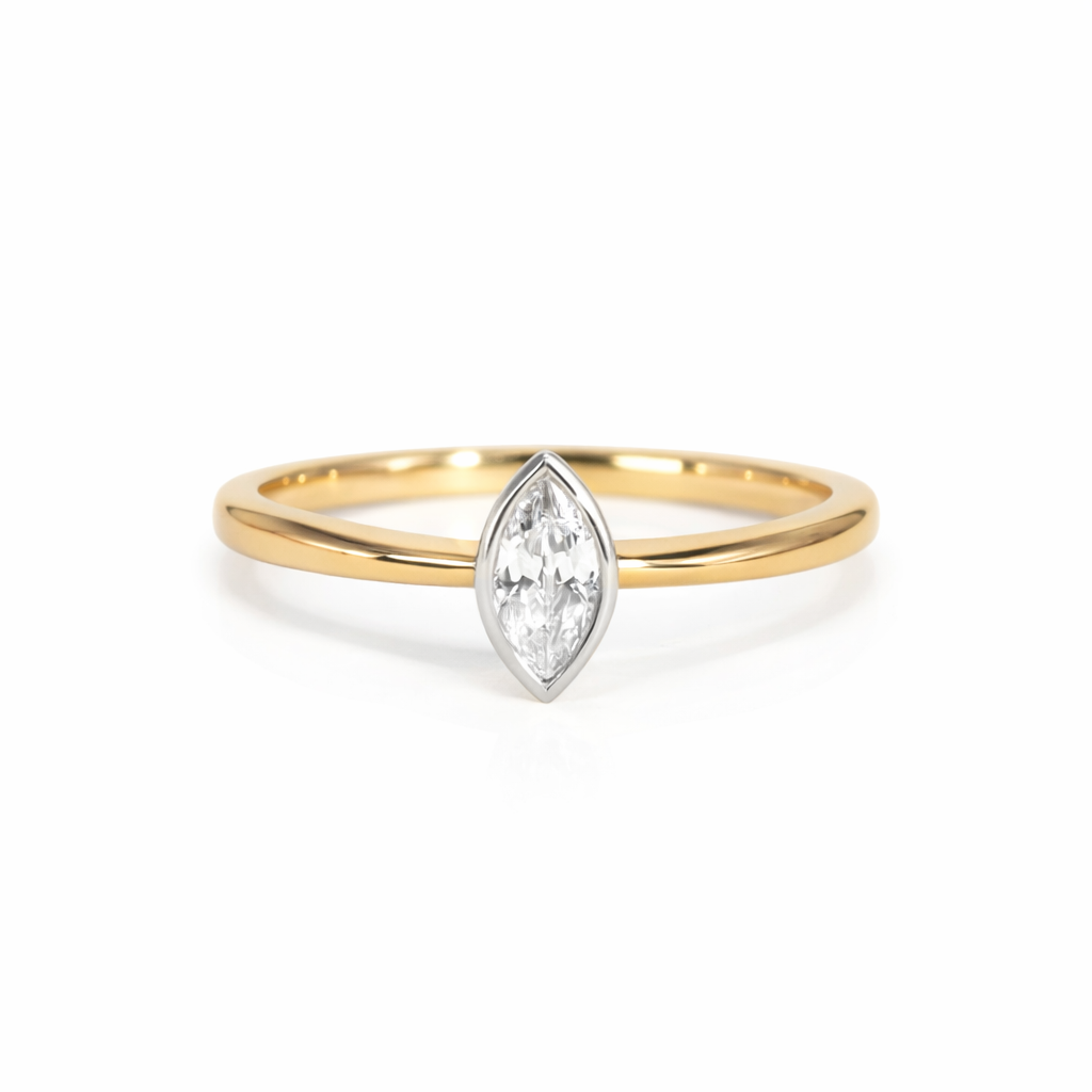K18 ダイヤモンド0.3ct マーキスカット 覆輪 リング – anybelle