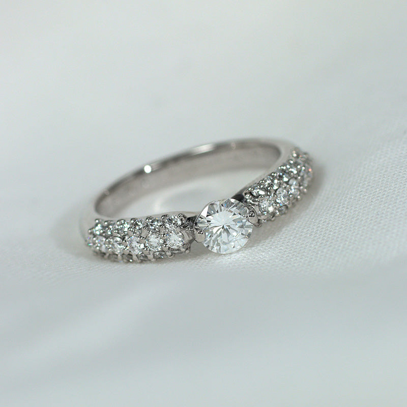 PT900 ダイヤモンド 0.3ct パヴェデザイン リング