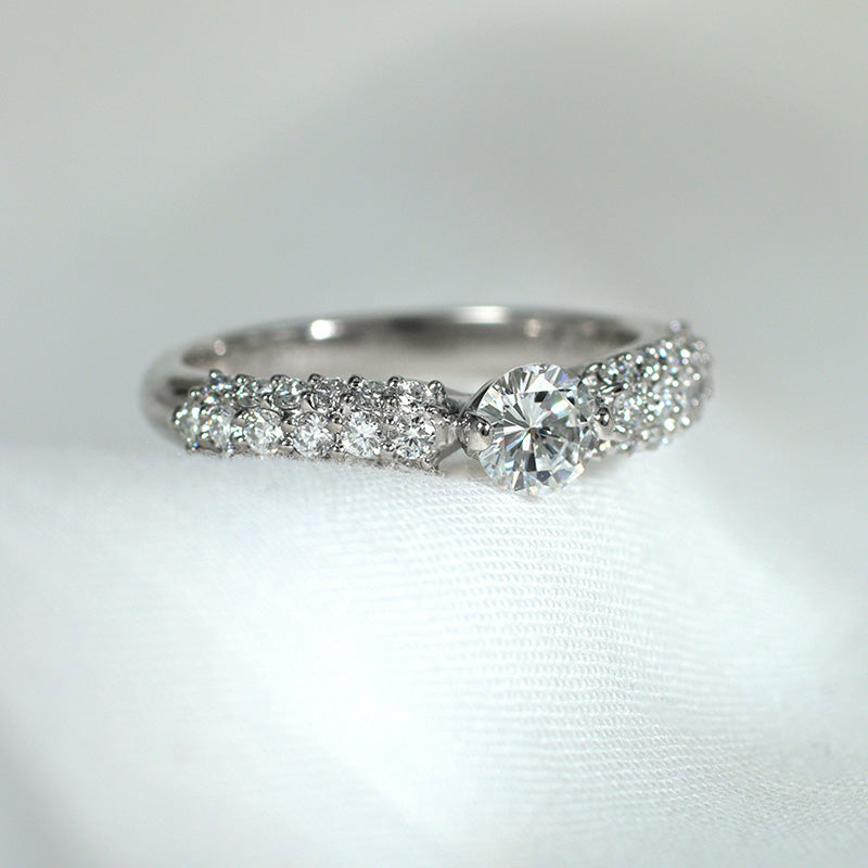 PT900 ダイヤモンド 0.3ct パヴェデザイン リング