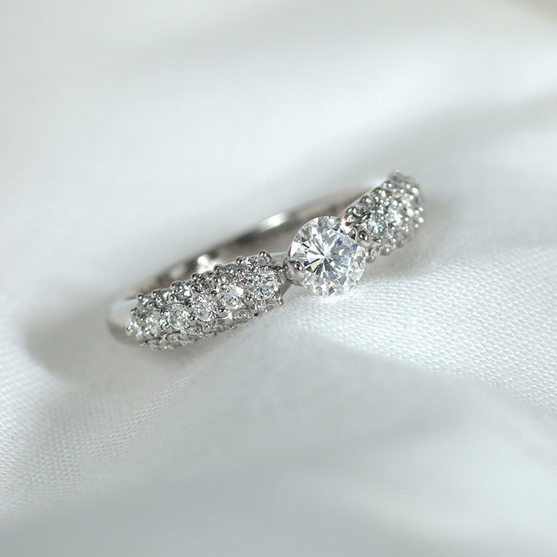 PT900 ダイヤモンド 0.3ct パヴェデザイン リング