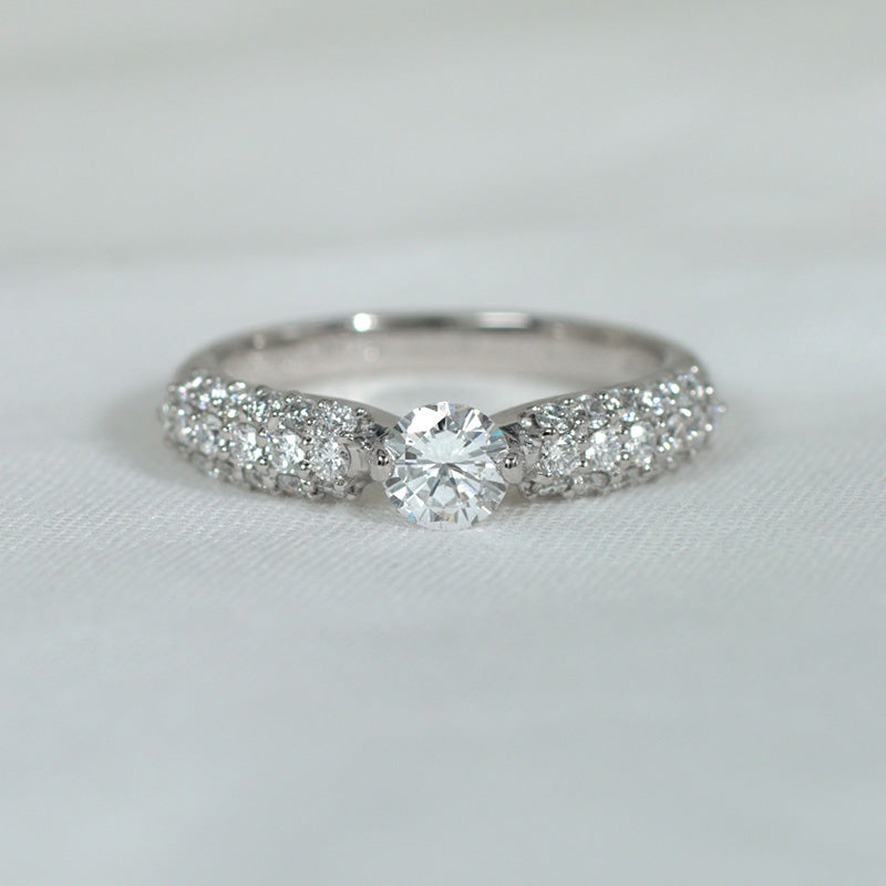 PT900 ダイヤモンド 0.3ct パヴェデザイン リング
