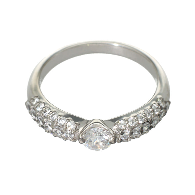 PT900 ダイヤモンド 0.3ct パヴェデザイン リング