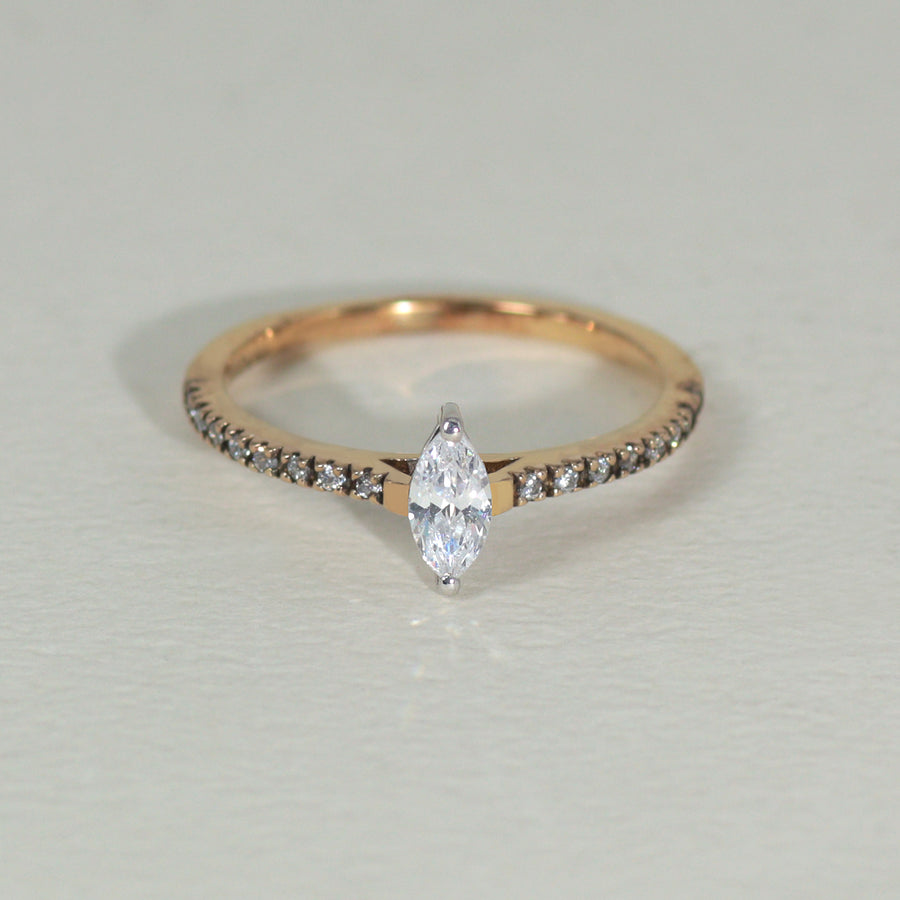 K18 ダイヤモンド0.3ct マーキスカット エタニティ リング