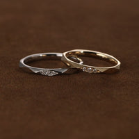 PT950 K18 プリズム 2.0mm ダイヤモンド 3石 リング