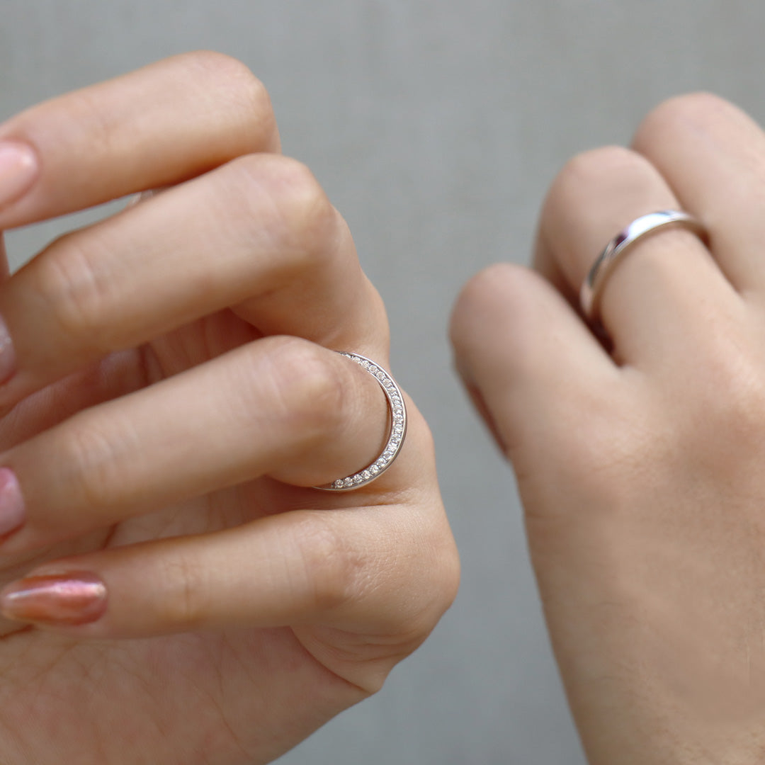 PT950 K18 ダイヤモンド サイド 2.0mm リング