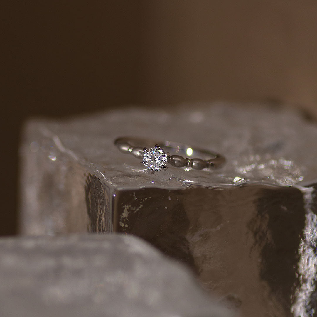 PT900 ダイヤモンド 0.3ct ドレープデザイン リング 鑑別書付