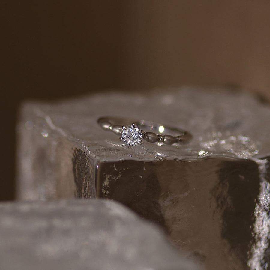 PT900 ダイヤモンド 0.3ct ドレープデザイン リング 鑑別書付